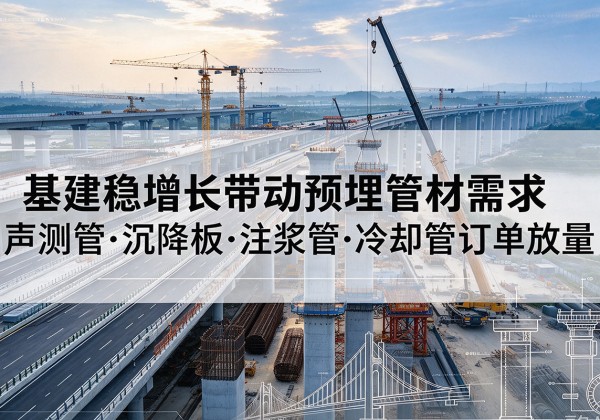 镇海基建稳增长带动预埋监测管材需求，声测管、沉降板、注浆管订单持续放量